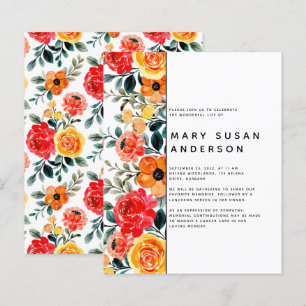 BUDGET Floral Celebration of Life Invitation