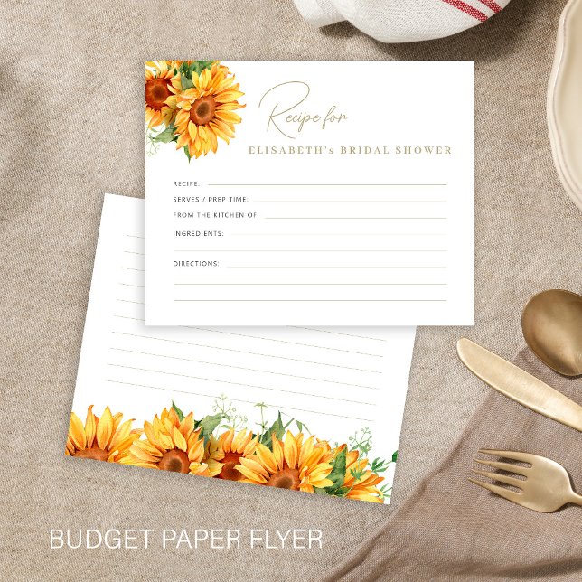 Budget floral elegant bridal shower recipe card (Creator Uploaded)