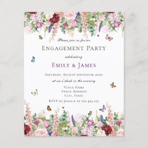 Budget Floral Engagement Party Invitation