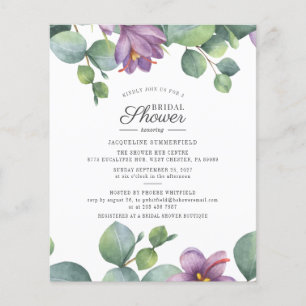 Budget Floral Eucalyptus Bridal Shower Invitation