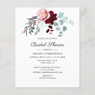 Budget Floral Eucalyptus Bridal Shower Invitation