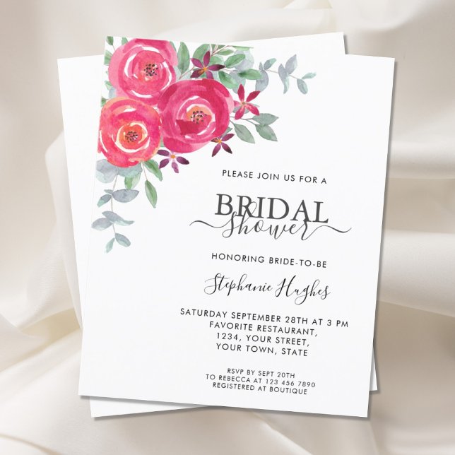 Budget Floral Eucalyptus Bridal Shower Invitation (Creator Uploaded)