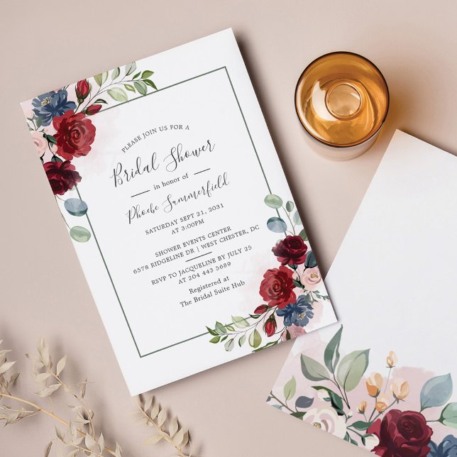 Budget Floral Eucalyptus Bridal Shower Invitation (Creator Uploaded)