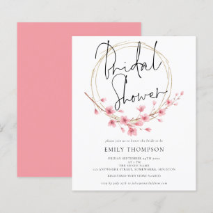 Budget Floral Frame Bridal Shower Invitation