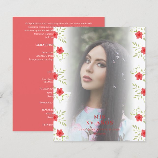 Budget Floral Garland Quinceañera Sophisticated  (Front/Back)