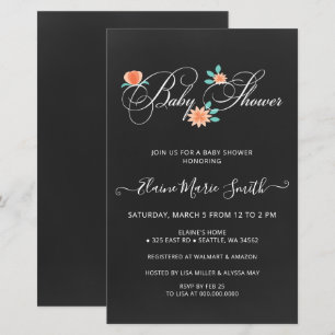 Budget Floral Gender Neutral Baby shower Invite
