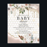 BUDGET Floral Glitter Drip Marble Baby Shower Flyer<br><div class="desc">BUDGET Elegant Floral Glitter Drip Marble Baby Shower Invitations features an elegant gender neutral watercolor floral, honeycomb and glitter drip design with your Baby Shower Invitation information. Perfect for your special Mum to Be celebration for spring, summer, winter or autumn babies with modern botanical flowers and elegant script typography. Designed...</div>