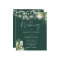 Budget Floral Lights Emerald Wedding Invitation