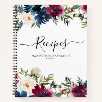 Budget Floral Navy Blue Burgundy Watercolor Recipe
