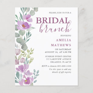 Budget Floral Pink Eucalyptus Bridal Shower Invite
