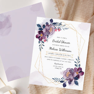 Budget Floral Purple Blush Botanical Bridal Shower