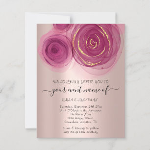 Budget Floral QR Code Rose Pink Marsala 