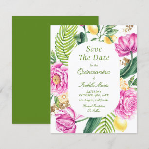 Budget Floral Quinceañera Save The Dates