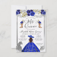 Budget Floral Royal Blue Silver Charra Quinceanera