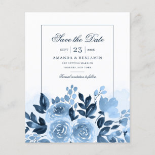 Budget Floral Script Watercolor Save The Date