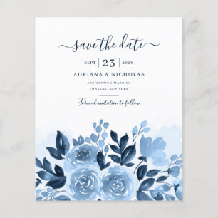 Budget Floral Script Wedding Save The Date
