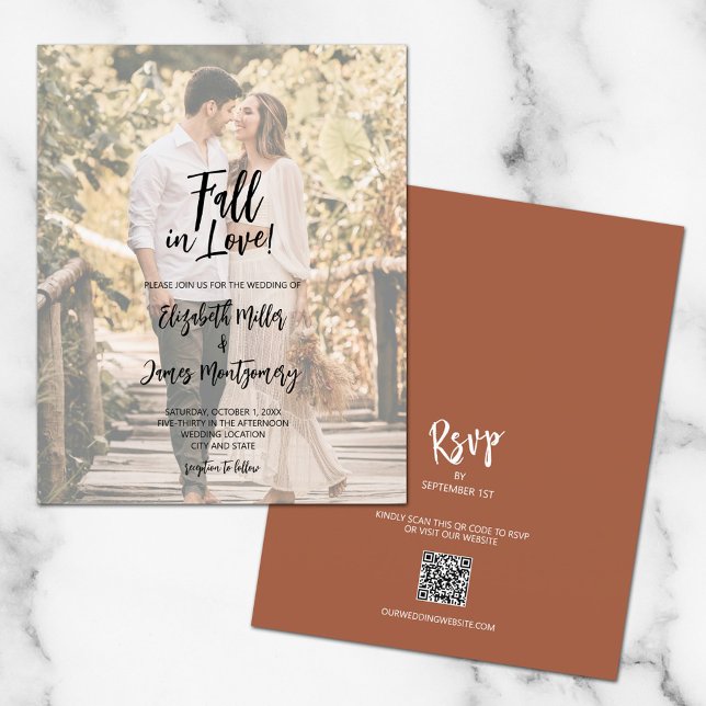 Budget Floral Terracotta All In One Invitation (Creator Uploaded)