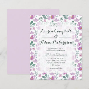Budget floral Watercolor Wedding Invitation
