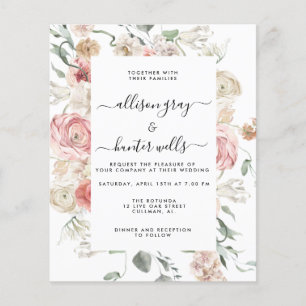 Budget Floral Wedding Invitation Annabeth Flyer