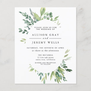 Budget Floral Wedding Invitation Flyer