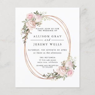 Budget Floral Wedding Invitation Flyer