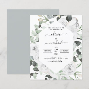 Budget Floral White Roses Eucalyptus Wedding