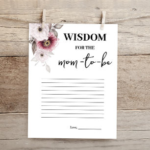 Budget Floral Wisdom for the Mum Baby Shower Game