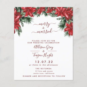 Budget Floral Wreath Wedding Invitation Flyer