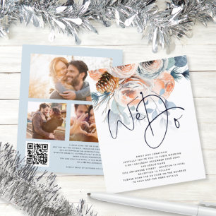 BUDGET Florals We Do 3 photo QR Wedding Invite