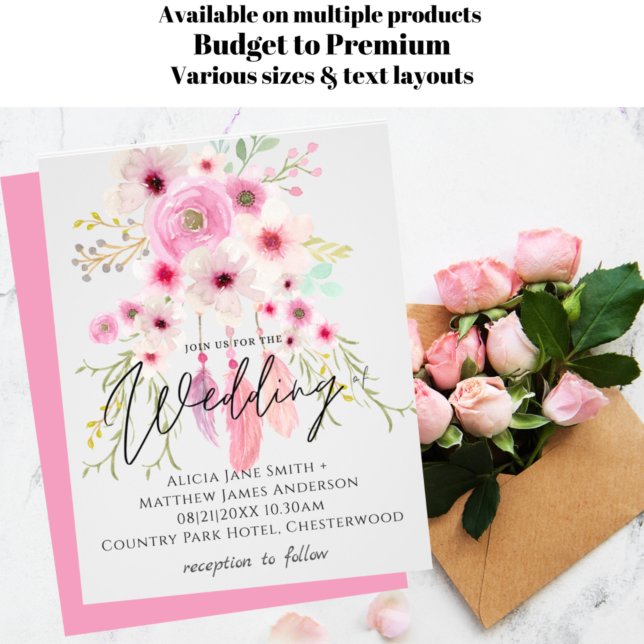BUDGET Flyer BOHO Wedding Invitation (Creator Uploaded)