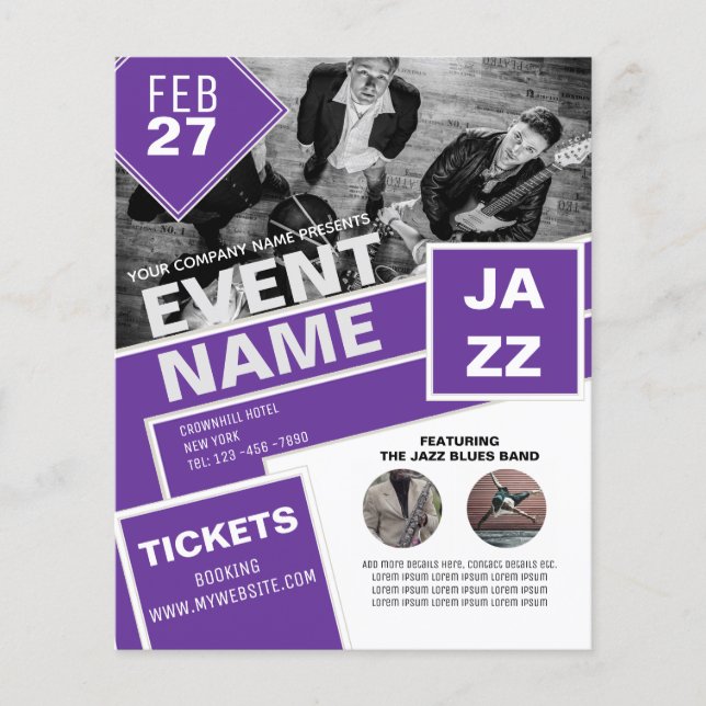 BUDGET Flyer FREE Design Help Entertainment Theme  (Front)