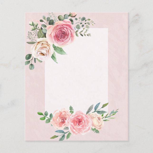 BUDGET FLYER - FREE DESIGN - Pink Roses (Front)