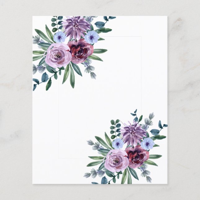 BUDGET FLYER - FREE DESIGN - Purple Floral (Front)