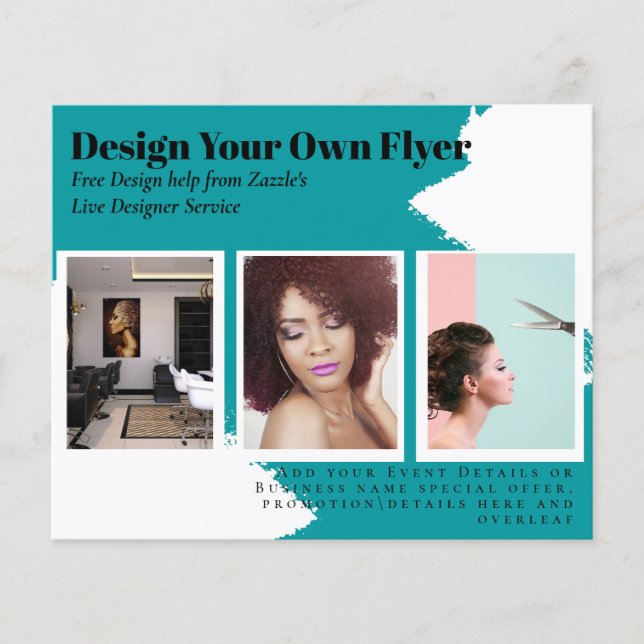 BUDGET Flyer FREE Design Template Abstract Teal (Front)