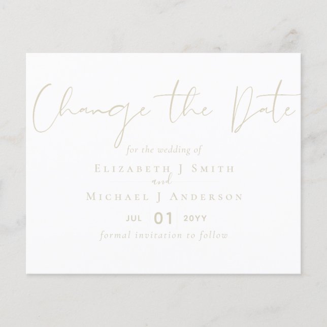 BUDGET Flyer Paper Change Date Wedding (Front)