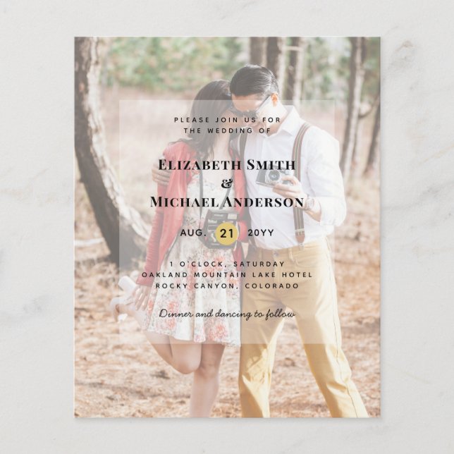 Budget Flyer Paper Photo Wedding (Front)