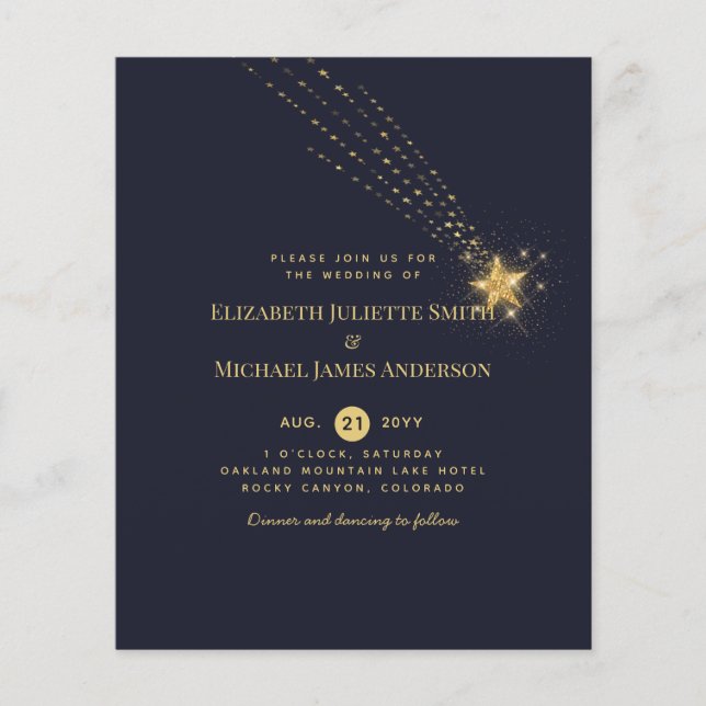 Budget Flyer Paper Starry Night Wedding (Front)