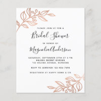BUDGET Foil Botanical Bridal Shower Invitation
