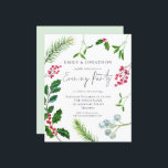 Budget Foliage Christmas Wedding Evening Party<br><div class="desc">Foliage Christmas Wedding Evening Party. A budget price SMALLER 4.5” x 5.6” alternative. Available in a SEMI GLOSS 110 lb CARD STOCK which is the default option (recommended for invitations), OR a SATIN FINISH 80 lb THINNER PAPER STOCK (ideal for enclosures). Envelopes are an optional extra and are slightly larger...</div>