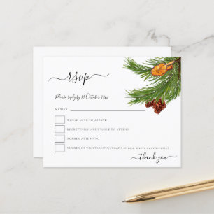 Budget Foliage Cones Orange Christmas Wedding RSVP