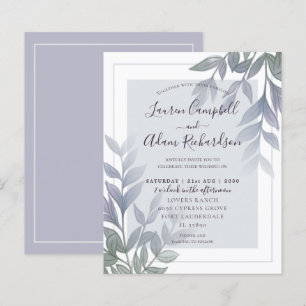 Budget Foliage Purple Lilac Wedding Invitation