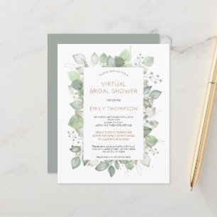 Budget Foliage Virtual Bridal Shower Invitation