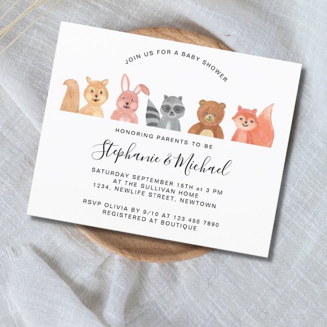 Budget Forest Animals Couples Baby Shower Invite (Creator Uploaded)