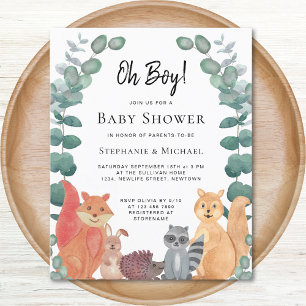 Budget Forest Friends Couples Baby Shower Invite
