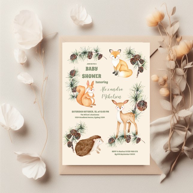Budget Forest Friends & Woodland Baby Shower Flyer (Creator Uploaded)
