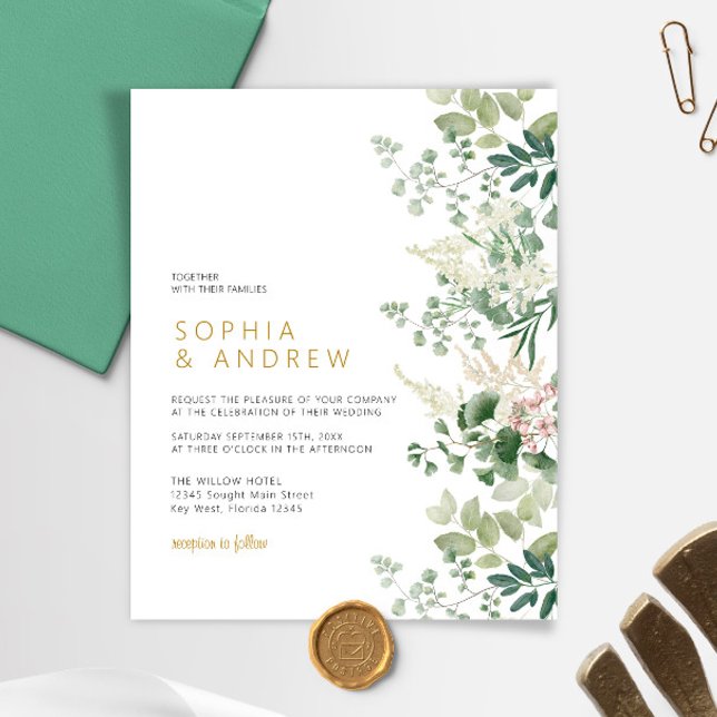 Budget Forest Greenery Wedding Invitation (Creator Uploaded)