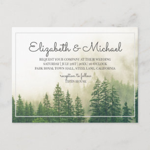 Budget Forest Pine Wedding Invitation Trees Scenic Postcard