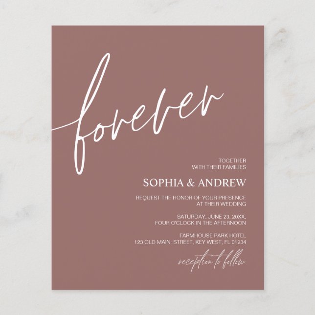 Budget Forever Love Terracotta Wedding Invitation (Front)