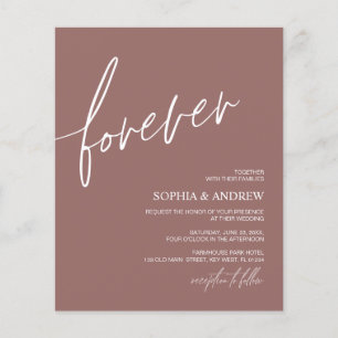 Budget Forever Love Terracotta Wedding Invitation