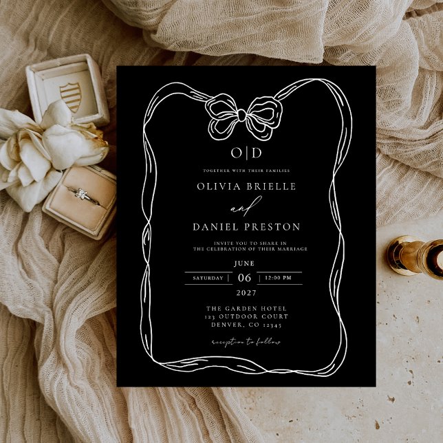 Budget Formal Black & White Bow Invitation Flyer (Creator Uploaded)
